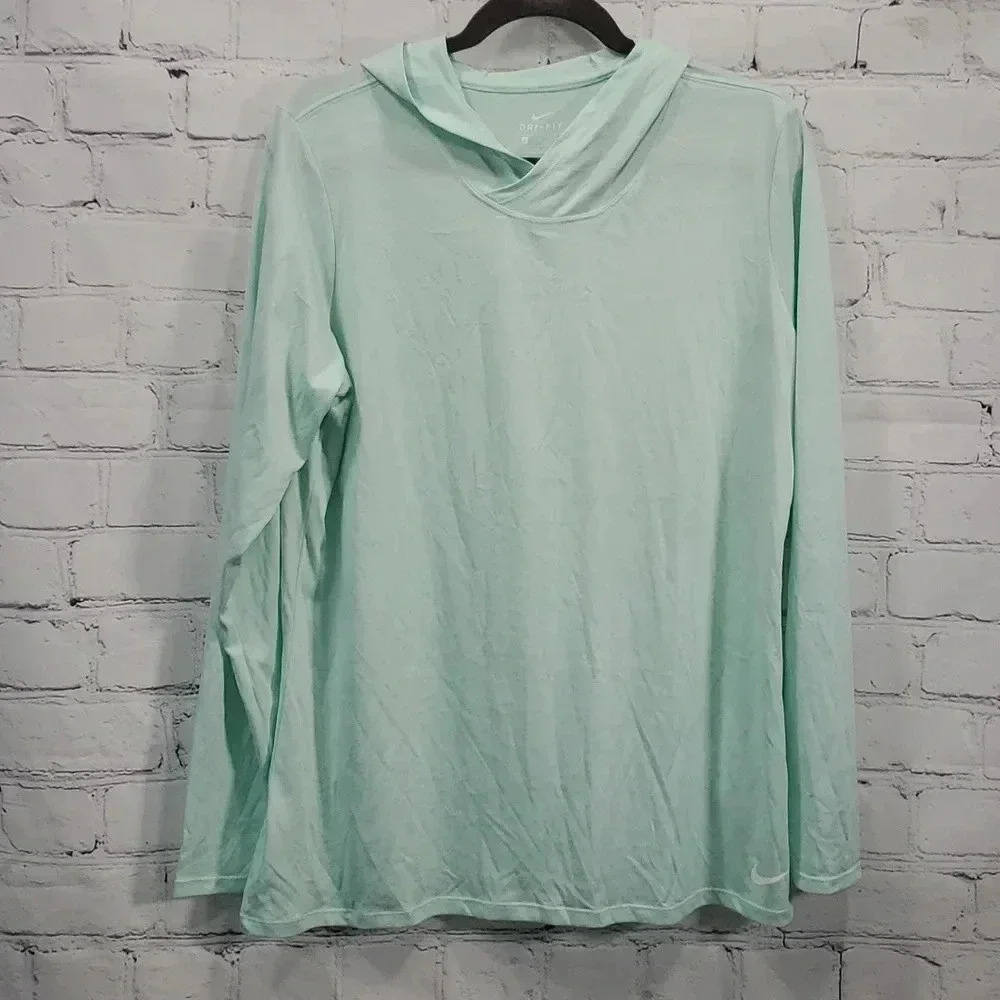 Nike Dri-Fit Women's Aqua Blue Hoodie Size XL
